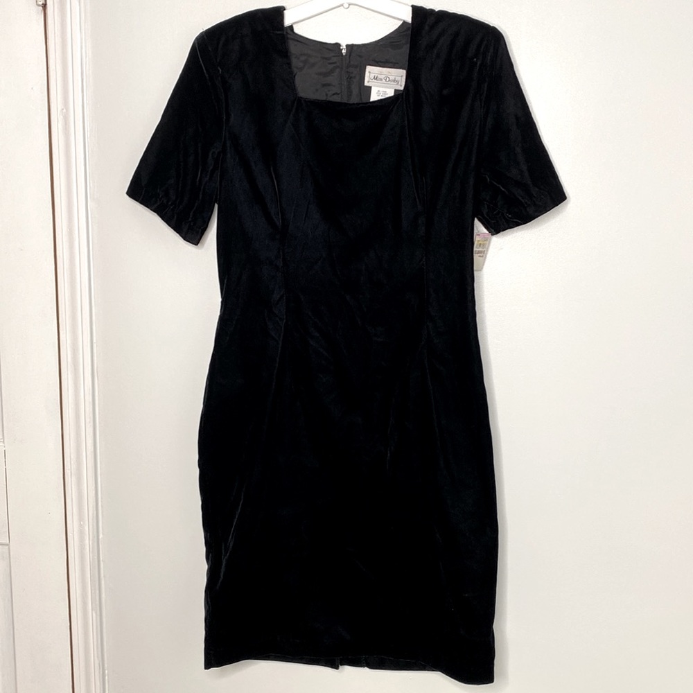 Miss Dorby | Vintage Acetate Black dress | Size 14 | New w/tags